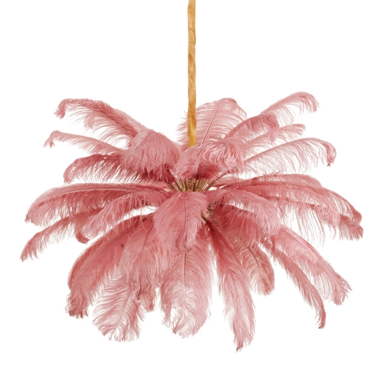 Lampa wisząca EMU 100 cm - pióra różowe - zdjęcie produktu