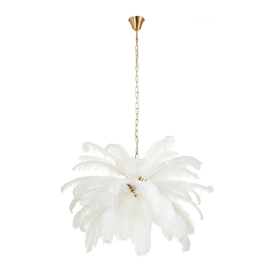Lampa wisząca EMU 100 cm - pióra białe - zdjęcie produktu