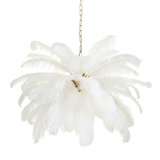 Lampa wisząca EMU 100 cm - pióra białe - zdjęcie produktu
