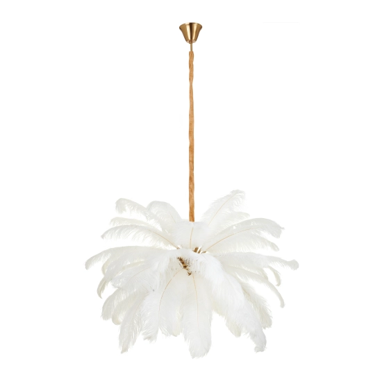 Lampa wisząca EMU 100 cm - pióra białe - zdjęcie produktu