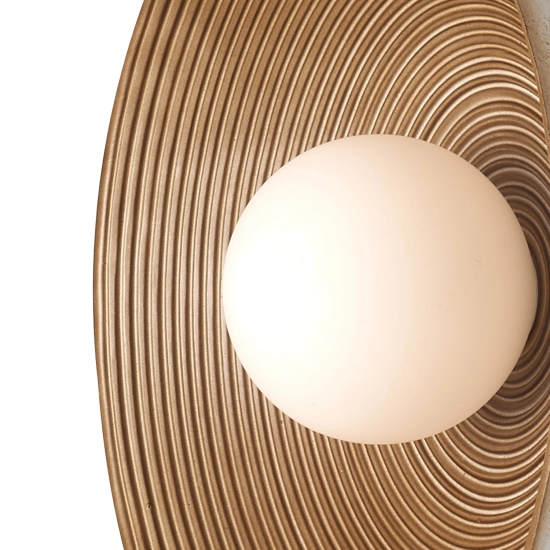 Lampa ścienna ILUSIONI 26 cm - okrągły kinkiet beżowy - zdjęcie produktu