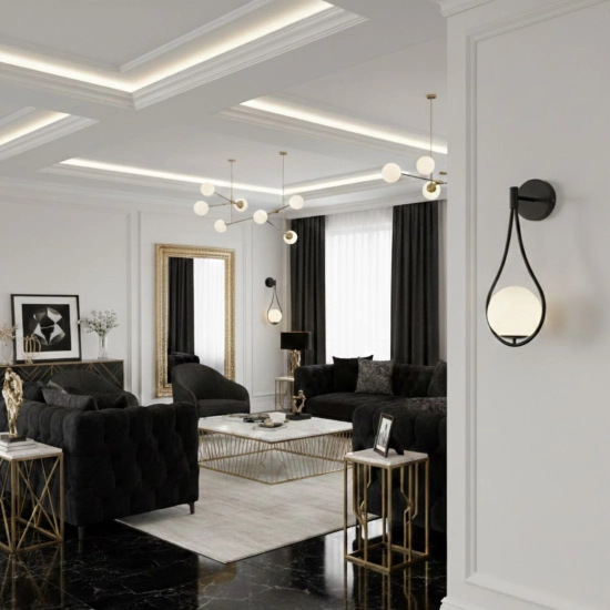 Lampa ścienna DROP 45 cm czarna - zdjęcie produktu