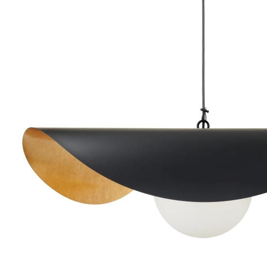 Lampa wisząca ENZO 40 cm - czarno złota - zdjęcie produktu