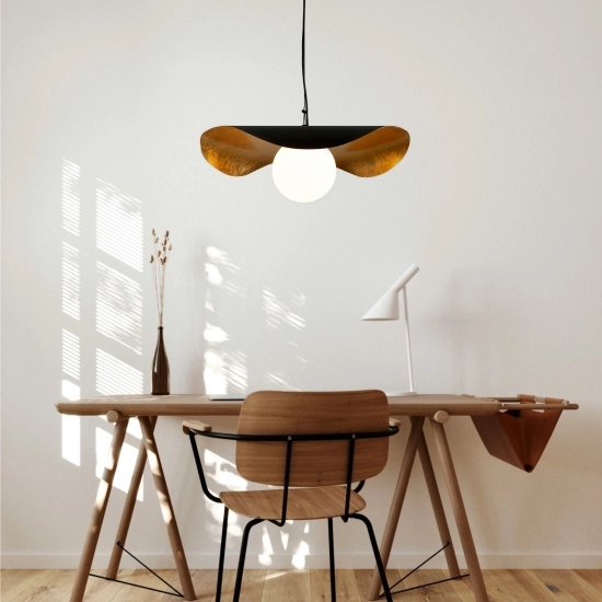 Lampa wisząca ENZO 40 cm - biało złota - zdjęcie produktu