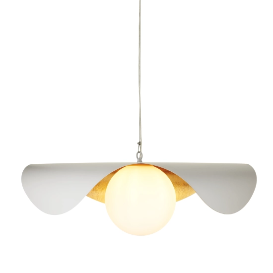 Lampa wisząca ENZO 80 cm - biało złota - zdjęcie produktu