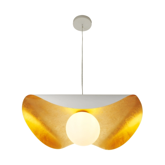 Lampa wisząca ENZO 80 cm - biało złota - zdjęcie produktu
