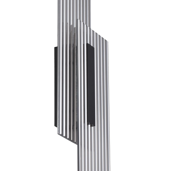 Lampa ścienna NOIR LED, kinkiet czarny ryflowany dwustronny - zdjęcie produktu