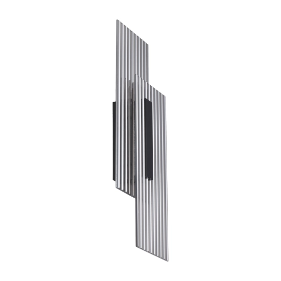 Lampa ścienna NOIR LED, kinkiet czarny ryflowany dwustronny - zdjęcie produktu