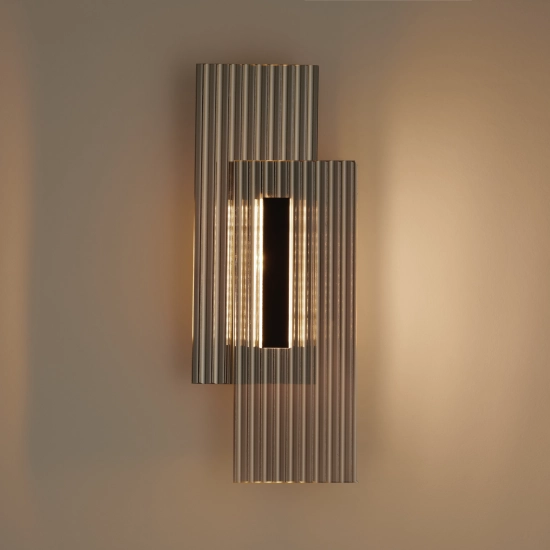 Lampa ścienna NOIR LED, kinkiet czarny ryflowany dwustronny - zdjęcie produktu