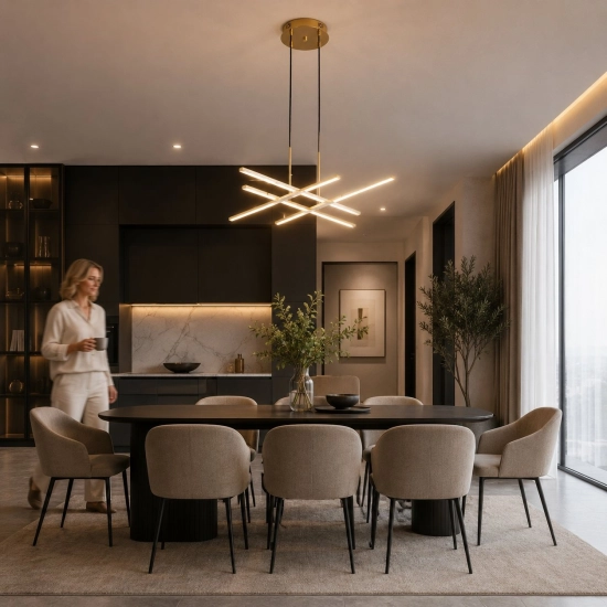 Lampa wisząca CRISS CROSS LED złota 78 cm - zdjęcie produktu