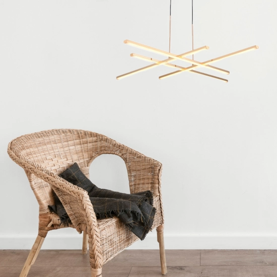 Lampa wisząca CRISS CROSS LED złota 78 cm - zdjęcie produktu