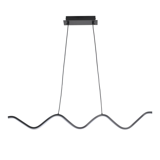 Lampa wisząca ZIGZAG 90 cm - LED, czarna, falista listwa - zdjęcie produktu