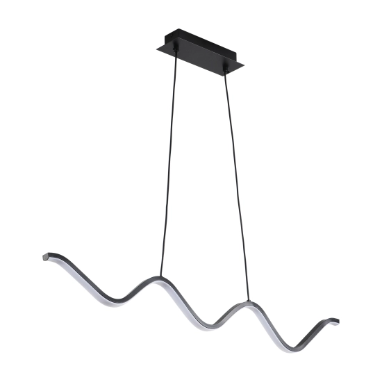 Lampa wisząca ZIGZAG 90 cm - LED, czarna, falista listwa - zdjęcie produktu