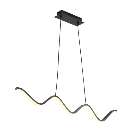 Lampa wisząca ZIGZAG 90 cm - LED, czarna, falista listwa - zdjęcie produktu
