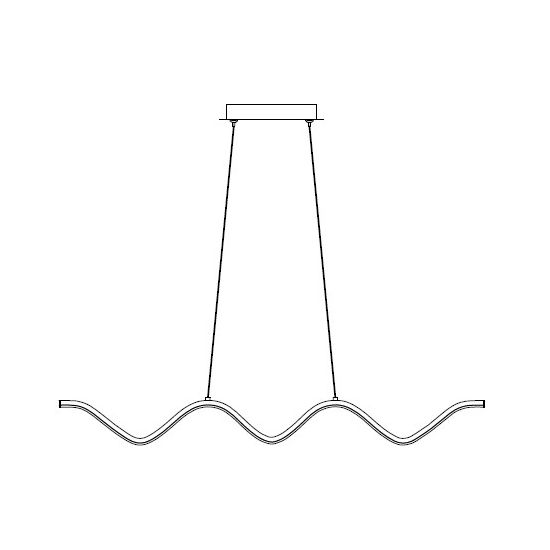 Lampa wisząca ZIGZAG 90 cm - LED, czarna, falista listwa - zdjęcie produktu