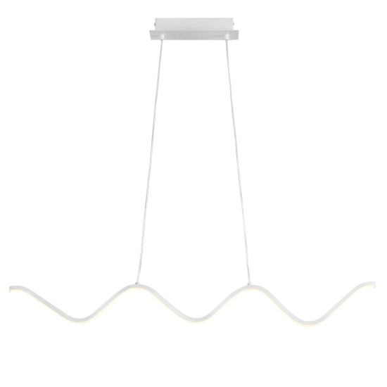 Lampa wisząca ZIGZAG 90 cm - LED, biała, falista listwa - zdjęcie produktu