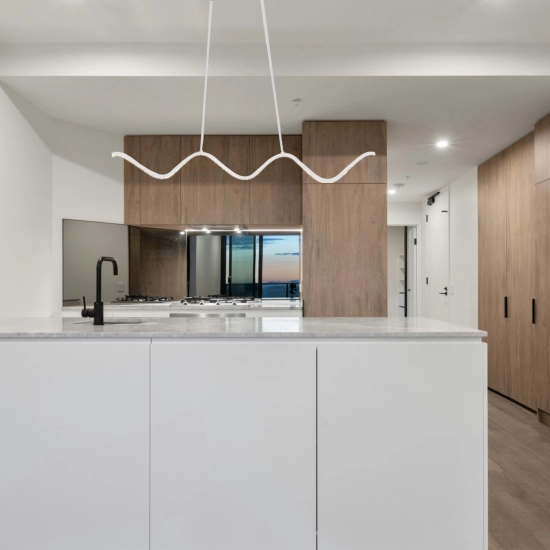 Lampa wisząca ZIGZAG 90 cm - LED, biała, falista listwa - zdjęcie produktu