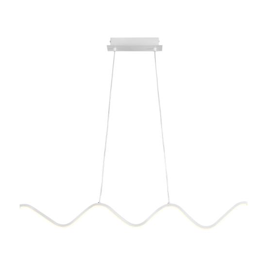 Lampa wisząca ZIGZAG 90 cm - LED, biała, falista listwa - zdjęcie produktu