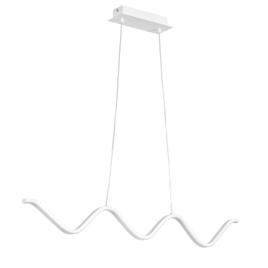 Lampa wisząca ZIGZAG 90 cm - LED, biała, falista listwa - zdjęcie produktu
