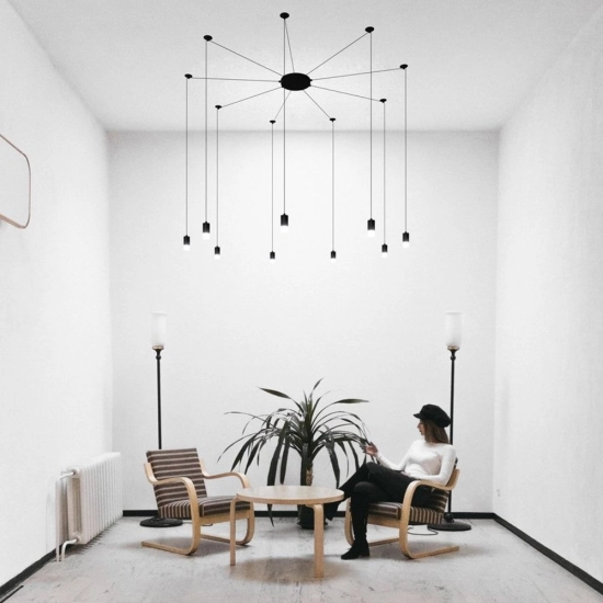 Lampa wisząca LINEA-9 czarna - zdjęcie produktu