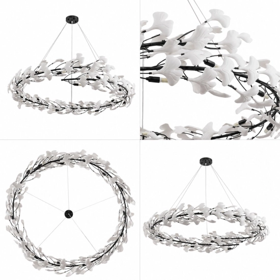 Lampa wisząca BOTANIKA 150 cm - czarna, G9, regulowana, designerska - zdjęcie produktu
