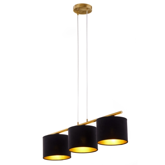 Lampa wisząca z abażurami welur ARIEL 3 złoty szczotkowany czarny 41676 Sigma - zdjęcie 3