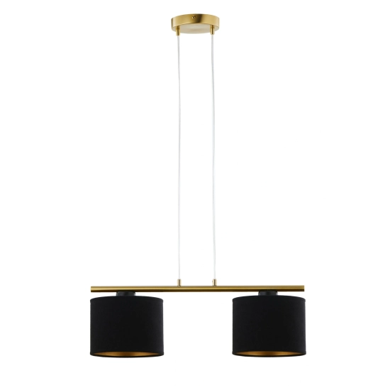 Lampa wisząca z abażurami welur ARIEL 2 złoty szczotkowany czarny 41678 Sigma - zdjęcie 1
