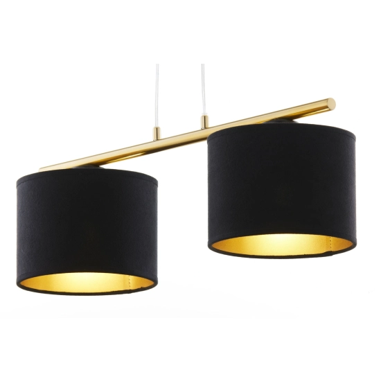 Lampa wisząca z abażurami welur ARIEL 2 złoty szczotkowany czarny 41678 Sigma - zdjęcie 2