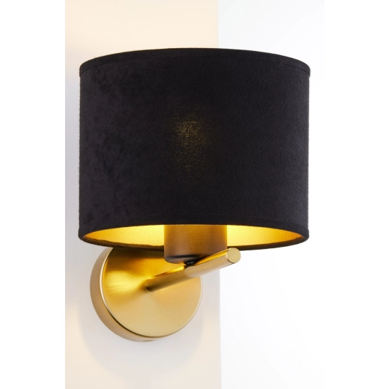 Lampa wisząca z abażurami welur ARIEL 2 złoty szczotkowany czarny 41678 Sigma - zdjęcie 3