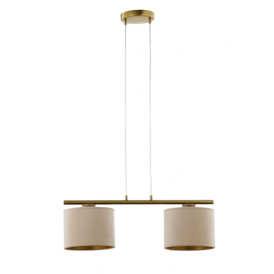 Lampa wisząca z abażurami welur ARIEL 2 złoty szczotkowany beż 41682 Sigma - zdjęcie 1