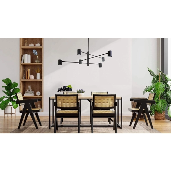 Lampa sufitowa czarna SNOW 6 LP-731/6P BK LIGHT PRESTIGE