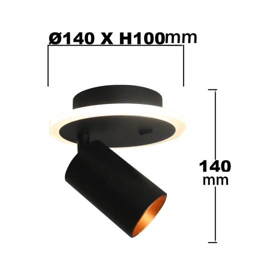 Spot Parma 1 1xGU10 + 1xLED CCT czarny LP-0612/1WS BK LIGHT PRESTIGE