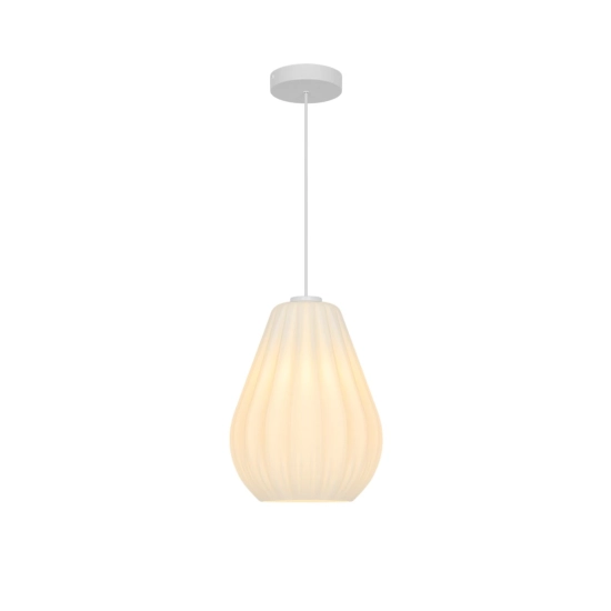 Szklana lampa wisząca Sallino – elegancka lampa z plisowanym kloszem 2612363001 Nordlux