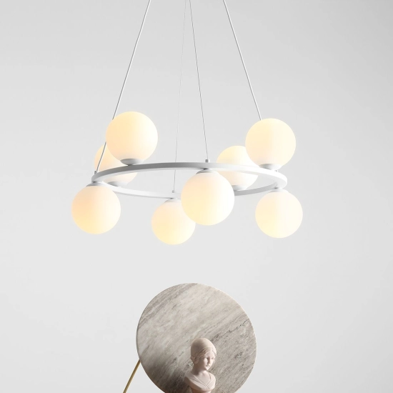 LAMPA WISZĄCA KRONE 8 BIAŁY 1085P ALDEX - zdjęcie dodatkowe 2