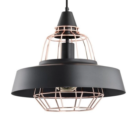 Lampa wisząca TAMARIS czarna/miedź śr. 40cm 60378 ALFA