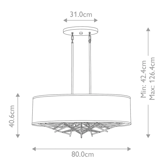 Lampa wisząca Taiko – 5 źródeł światła TAIKO5-ISLE Elstead Lighting