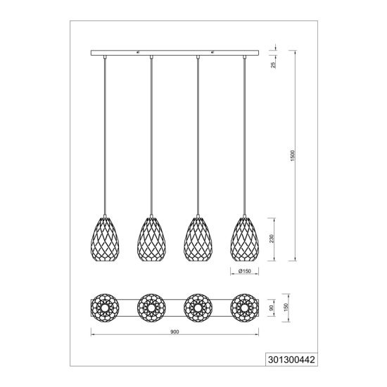 Lampa wisząca ONYX – 301300442 TRIO