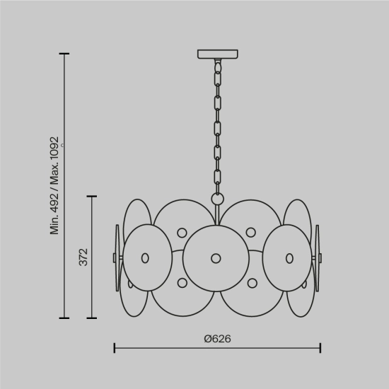 Lampa wisząca Pendant Lamp Aster MOD007PL-08G Maytoni - zdjęcie dodatkowe 7