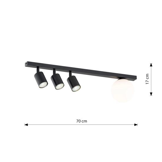 Lampa sufitowa BASTER 4 BLACK 1314/4 EMIBIG Lighting