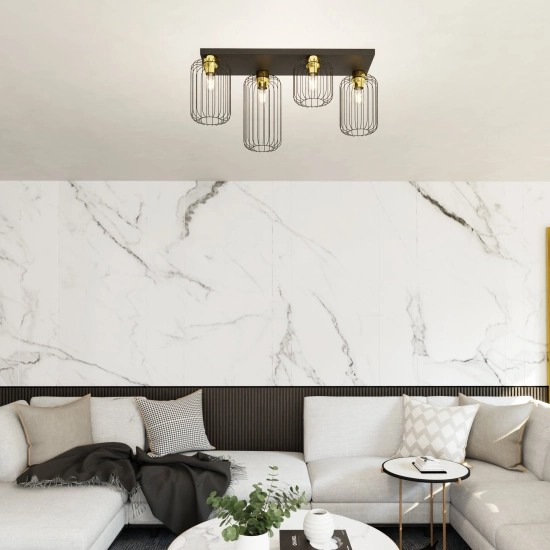 Lampa sufitowa BARN 4 BL GOLD 1366/4 EMIBIG Lighting