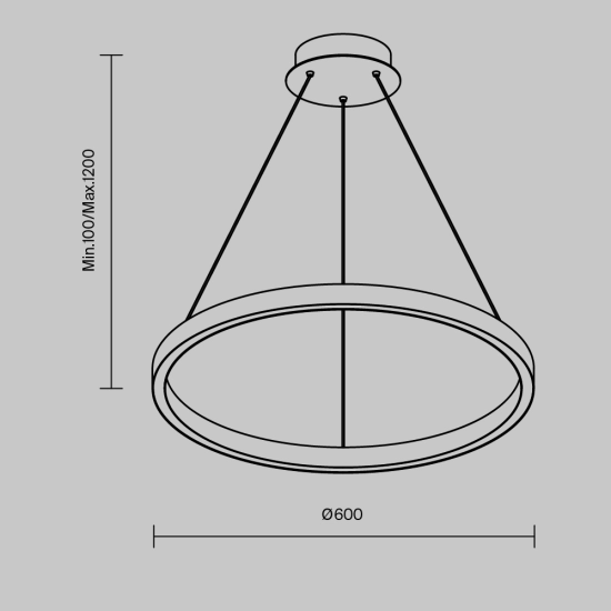 Lampa wisząca Rim MOD058PL-L32BK 60cm Maytoni - zdjęcie dodatkowe 5