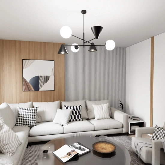 Żyrandol HERMES 6 BLACK 1347/6 EMIBIG Lighting