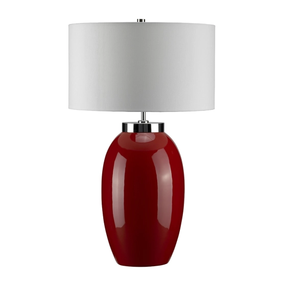 kinkiecik.pl Duża lampa stołowa Victor – 1 źródło światła – Czerwona VICTOR-LRG-TL-RD Elstead Lighting