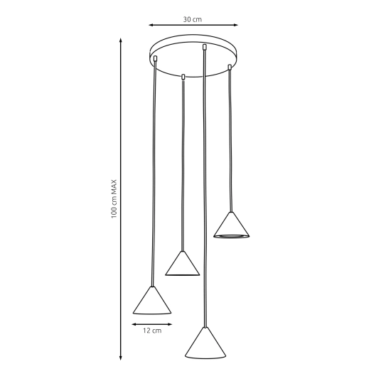 Lampa wisząca ELIT 4 PREMIUM BLACK 1330/4PREM EMIBIG Lighting