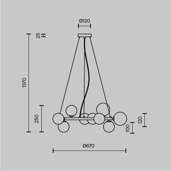 Lampa wisząca Dallas MOD545PL-11B Maytoni - zdjęcie dodatkowe 8
