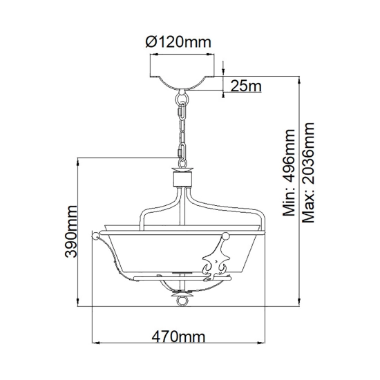 Lampa wisząca Windsor – 3 źródła światła – Grafitowe WINDSOR-SF-GR Elstead Lighting