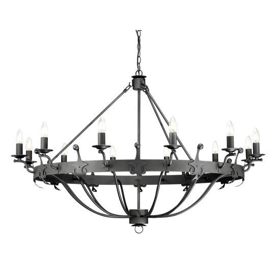 Żyrandol Windsor – 12 źródeł światła – Grafitowe WINDSOR12-GR Elstead Lighting