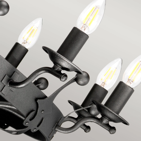 Żyrandol Windsor – 12 źródeł światła – Grafitowe WINDSOR12-GR Elstead Lighting