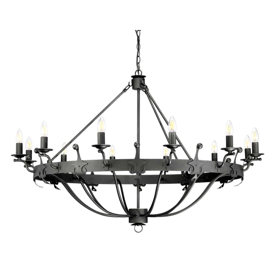 Żyrandol Windsor – 12 źródeł światła – Grafitowe WINDSOR12-GR Elstead Lighting