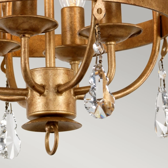 Lampa wisząca Windsor – 4 źródła światła – Złota patyna WINDSOR4-GOLD Elstead Lighting